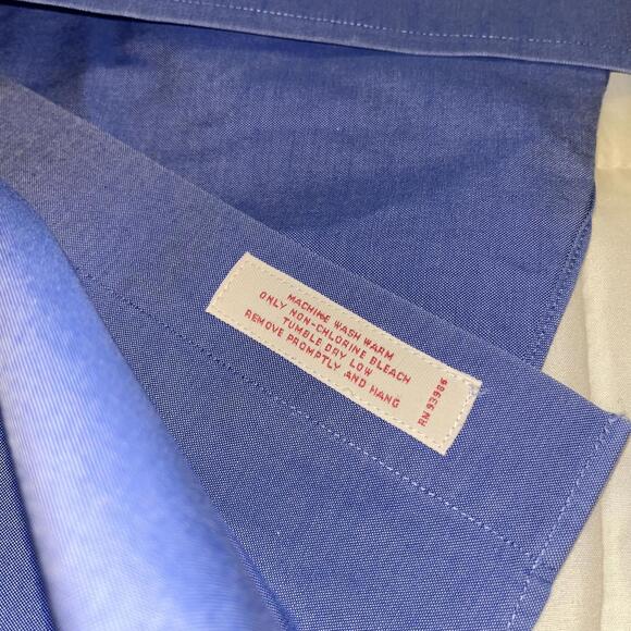 Brooks Brothers 1818 $129 Classic Blue Button-Down Dress Shirt Mens Size 16-18 M - Picture 5 of 8